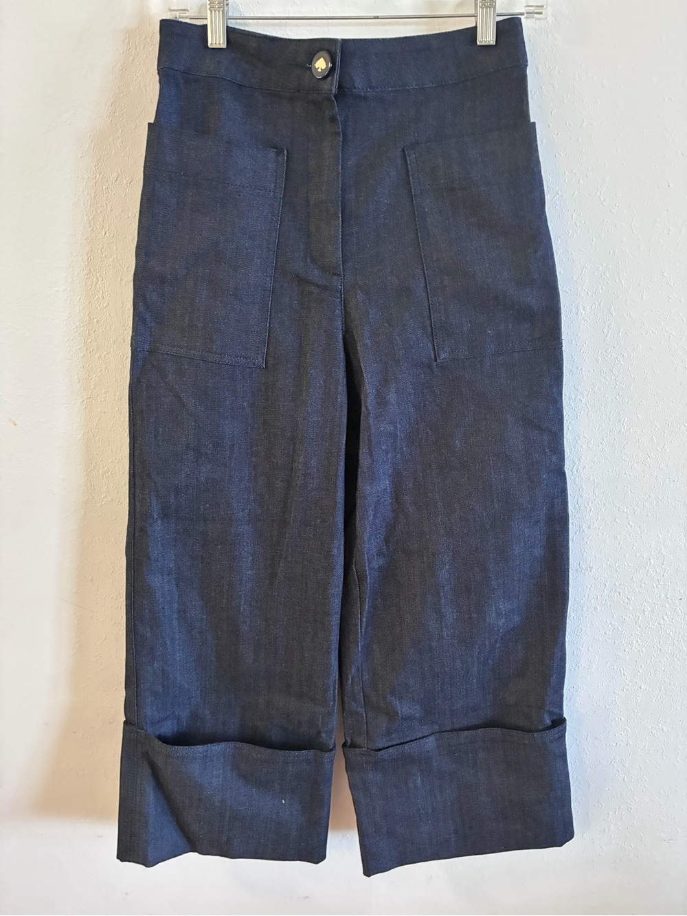 kate spade Black Denim High-Waist Cropped Pants